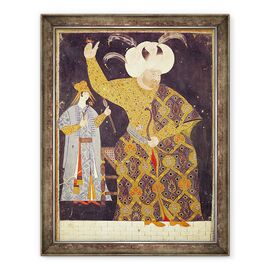Tablou inramat - called Nigari Reis Haydar, Nakkep - Portretul Sultanului Selim II 1524-74 tragerea unui arc si sageata - - Roveli