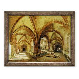 Tablou inramat - Louis Eugene Gabriel Isabey - Manastirea Sf. Wandrille - - Roveli