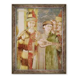 Tablou inramat - Simone Martini - Detaliu al muzicienilor din Viata Sfantului Martin - - Roveli
