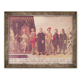 Tablou inramat - Scoala flamanda - Papa si moartea - - Roveli