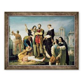 Tablou inramat - Antonio Gisbert - Comuneros, Juan de Padilla 1490-1521 Juan Bravo si Francisco Maldonado la schela - - Roveli