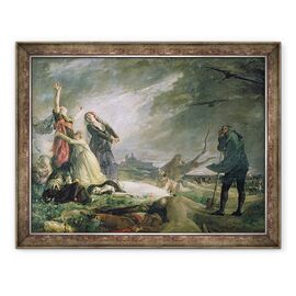Tablou inramat - Vincente Gonzalez Palmaroli - inmormantare la La Moncloa in mai 1808 - - Roveli