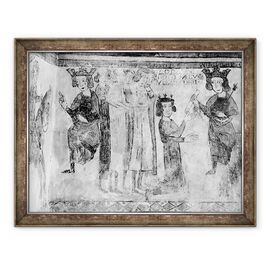 Tablou inramat - Scoala franceza - Carol I 1226-85 Contele de Anjou fiind adus corpul lui Manfred - - Roveli