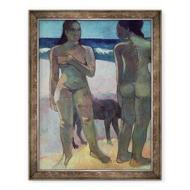 Tablou inramat - Paul Gauguin - Doua femei Tahitiene pe plaja - - Roveli