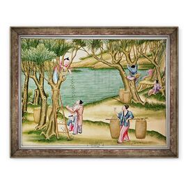 Tablou inramat - Scoala chineza - Colectarea duzilor - - Roveli