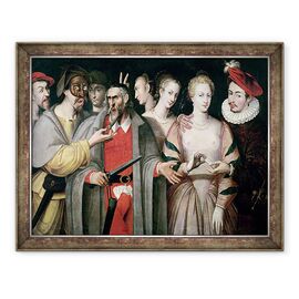 Tablou inramat - Francois Bunel - Actorii Commedia dellArte - - Roveli