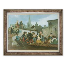 Tablou inramat - William-Adolphe Bouguereau - Napoleon al III-lea 1808-73 Vizitand victimele inundatiilor din Tarascon in iunie 1856 - - Roveli