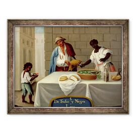 Tablou inramat - Scoala Mexicana - Un indian american si sotia lui negra - - Roveli