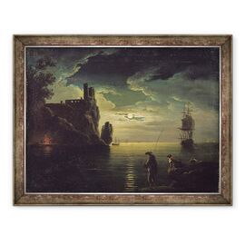 Tablou inramat - Claude Joseph Vernet - Seara peisaje marine - - Roveli