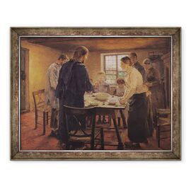 Tablou inramat - Fritz von Uhde - Hristos cu taranii - - Roveli