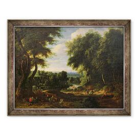 Tablou inramat - Jacques d' Arthois - Drumul spre Boitsfort de la Auderghem si Lacul Zece Reuken - - Roveli