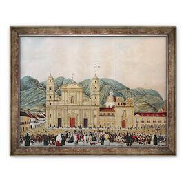 Tablou inramat - J. Castillo - Plaza de Bolivar, Bogota - - Roveli