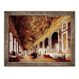 Tablou inramat - Victor Buchereau - Sala Oglinzilor de la Versailles a fost folosita ca spital militar pentru ingrijirea prusacilor raniti in 1871 - - Roveli
