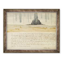 Tablou inramat - Albrecht Durer - Peisaj de vis cu text - - Roveli