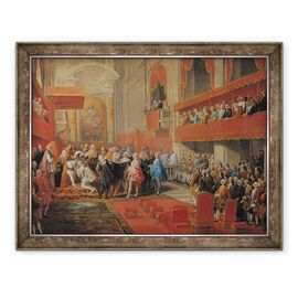 Tablou inramat - Giovanni Paolo Pannini - Prezentarea Ordinului Duhului Sfant catre Printul Vaini de Paul-Hippolyte de Beauvillers 1684-1776 Duce de Saint-Aignan in 1732 - - Roveli