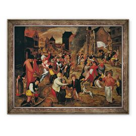 Tablou inramat - Maerten van Cleve - Incendiile Sfantului Martin - - Roveli
