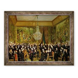 Tablou inramat - Francois Auguste Biard - Salonul lui Alfred Emilien, Conte de Nieuwerkerke 1811-92 la Luvru - - Roveli