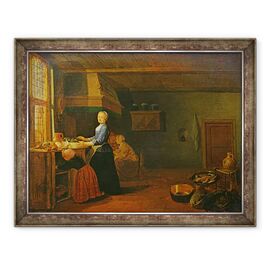 Tablou inramat - Hendrik Martensz Sorgh - Kitchen Interior - - Roveli