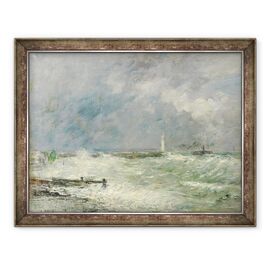 Tablou inramat - Eugene Louis Boudin - Intrarea in portul Le Havre in vremea furtunoasa - - Roveli