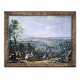 Tablou inramat - Adam Frans van der Meulen - Ludovic al XIV-lea 1638-1715 la asediul de la Lille cu care se confrunta Prioria Fives, august 1667 - - Roveli
