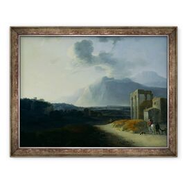 Tablou inramat - Willem Schellinks - Peisaj cu Muntele Stromboli - - Roveli
