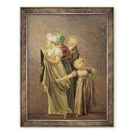 Tablou inramat - Louis Leopold Boilly - Studiu pentru membrii publicului la Expozitia Conconsacrarea imparatului Napoleon de Jacques Louis David in Marele Salon al Luvru - - Roveli