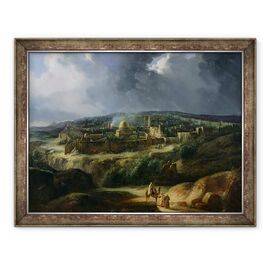 Tablou inramat - Auguste Forbin - Vedere asupra Ierusalimului din Valea lui Iosafat - - Roveli