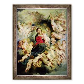 Tablou inramat - Peter Paul Rubens - Fecioara si Pruncul inconjurat de Sfintii Inocentii sau, Fecioara cu ingeri - - Roveli