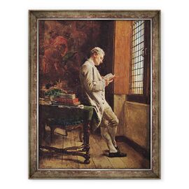 Tablou inramat - Jean-Louis Ernest Meissonier - Cititorul in alb - - Roveli