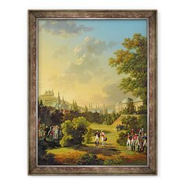 Tablou inramat - Hippolyte Lecomte - intalnire intre Napoleon I 1769-1821 si Ferdinand al III-lea 1769-1824 Mare Duce de Toscana la Wurtzburg, octombrie 1806 - - Roveli