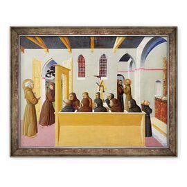 Tablou inramat - Sassetta - Damnarea sufletului Mizer de Citerna, panoul predella din polipticul San Francesco di Borgo San Sepolcro - - Roveli