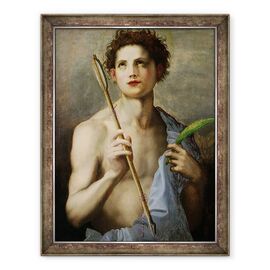 Tablou inramat - Andrea del Sarto - Sfantul Sebastian care detine doua sageti si palma martirului - - Roveli