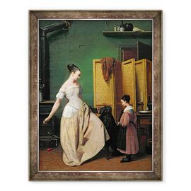 Tablou inramat - Ferdinand Wachsmuth - Femeie la toaleta ei - - Roveli