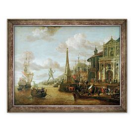Tablou inramat - Abraham Storck - Portul Rodos - - Roveli