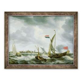 Tablou inramat - Bonaventura Peeters - Nave pe mare - - Roveli