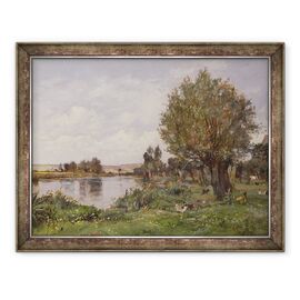 Tablou inramat - Alexandre Defaux - Scena raului rural - - Roveli