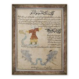 Tablou inramat - Scoala Islamica - Dna E-7 fol.25a Varsator si Pesti - - Roveli