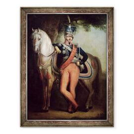 Tablou inramat - Scoala Poloneza - Printul Josef Anton Poniatowski 1763-1813 de calul sau - - Roveli