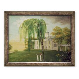 Tablou inramat - Scoala americana - Presedintele George Washington 1732-99, pe veranda casei sale de la Mount Vernon - - Roveli