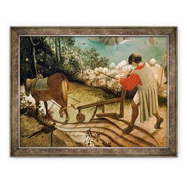 Tablou inramat - Pieter Bruegel the Elder - Peisaj cu caderea lui Icarus, detaliu al unui om arat - - Roveli