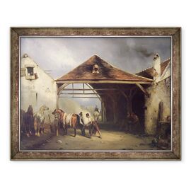 Tablou inramat - Francois-Emile de Lansac - Un Farrier incaltand un cal - - Roveli