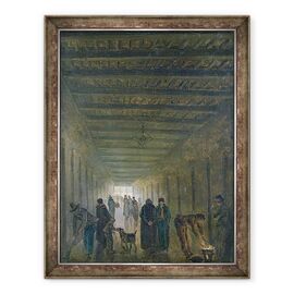 Tablou inramat - Hubert Robert - Coridorul inchisorii Saint-Lazare din 1793 - - Roveli