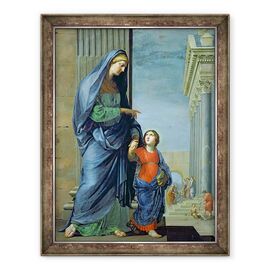 Tablou inramat - Jacques Stella - Sfanta Ana Conducand Fecioara la Templu - - Roveli