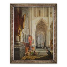 Tablou inramat - Hippolyte Joseph Cuvelier - Interiorul Catedralei Sf. - - Roveli
