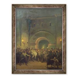 Tablou inramat - Jules Didier - Eliberarea prizonierilor politici din inchisoarea Mazas - - Roveli