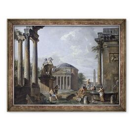 Tablou inramat - Giovanni Paolo Pannini - Peisaj cu ruine romane - - Roveli