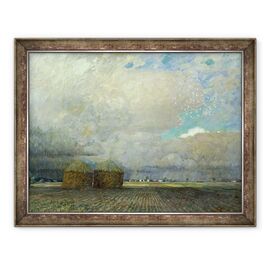 Tablou inramat - Leopold Karl Walter von Kalckreuth - Peisaj cu colibe - - Roveli