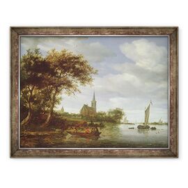 Tablou inramat - Salomon van Ruisdael - Scena raului - - Roveli