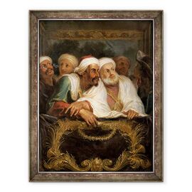 Tablou inramat - Antoine Coypel - Ambasadorul marocan si anturajul sau la comedia italiana de la Paris in februarie 1682 - - Roveli