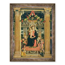 Tablou inramat - Andrea Mantegna - Fecioara si Copil cu ingeri, panou central din Altarul Sfantului Zeno din Verona - - Roveli